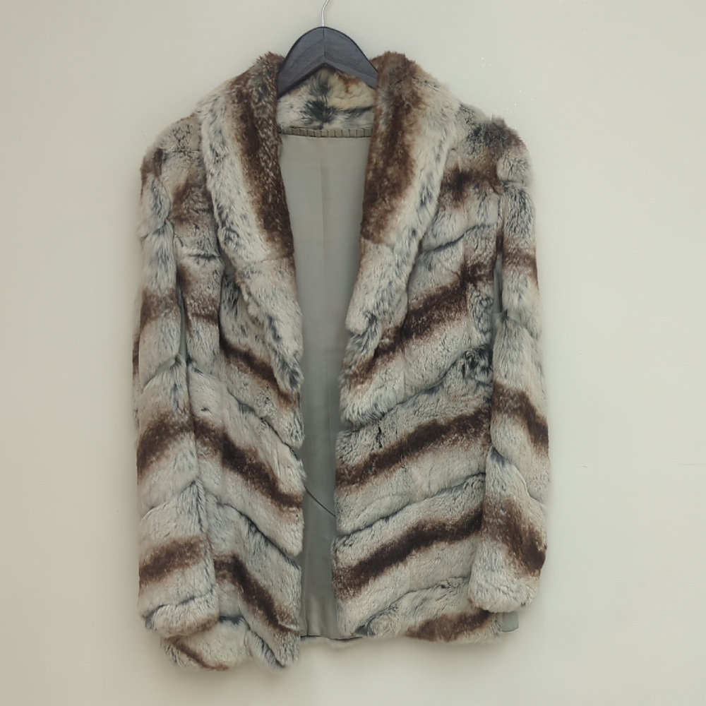 Cute Vintage Sheared Rex And Leather Jacket